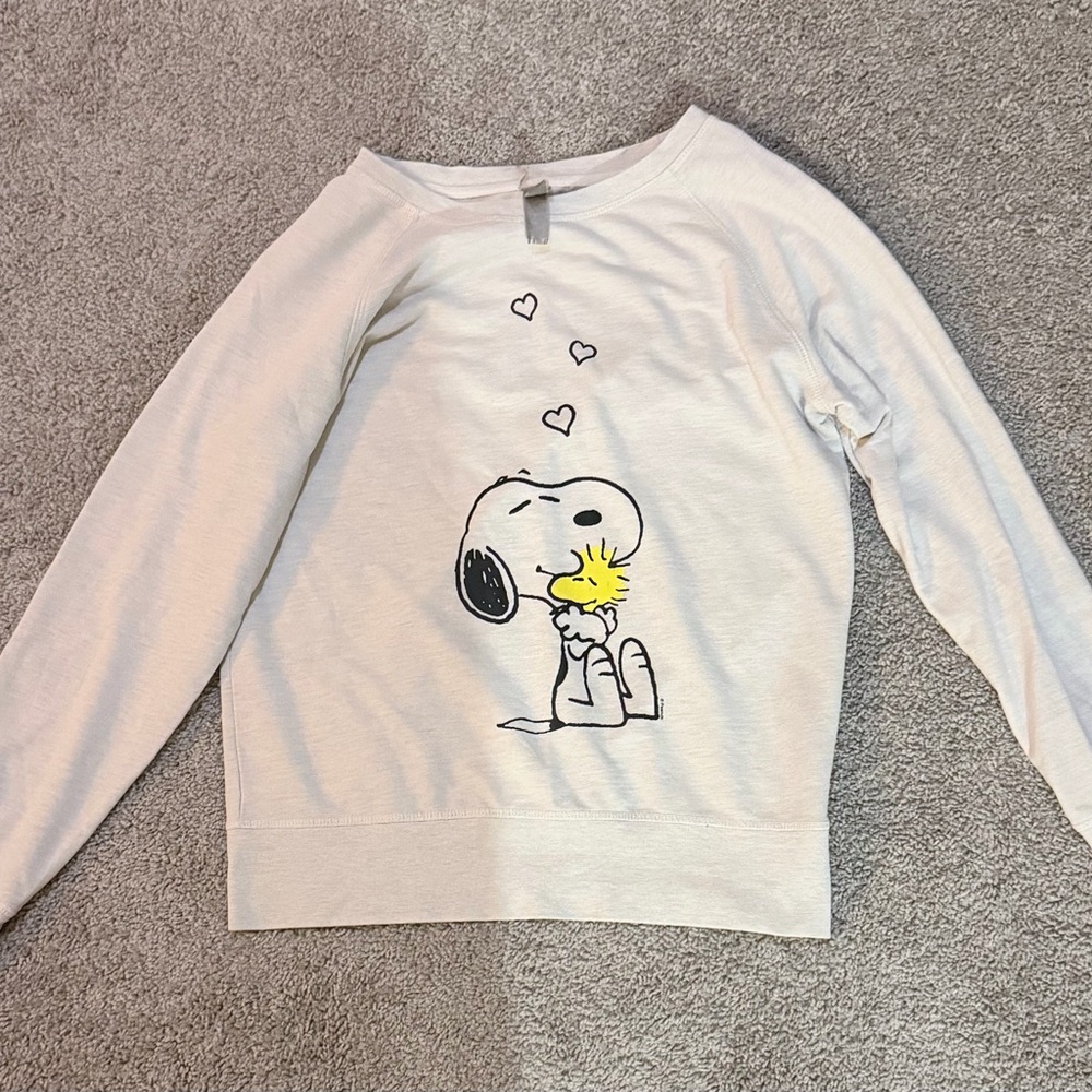 White Snoopy Graphic Sweatshirt